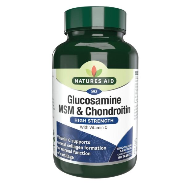 NATURES AID GLUCOSAMINE, CHONDROITIN MSM 90S