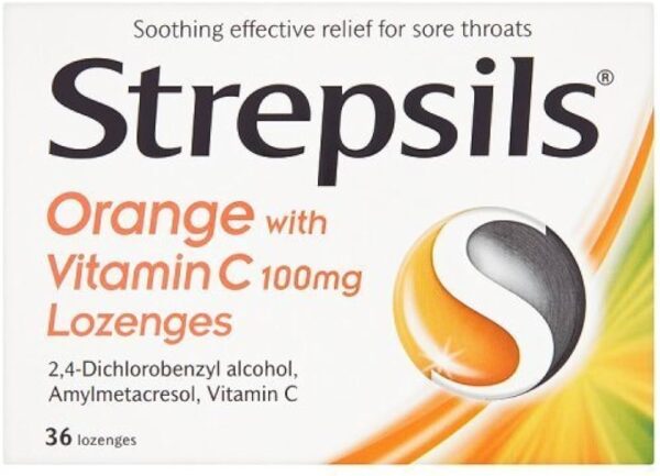 STREPSILS ORANGE WITH VIT C LOZENGES 36*S